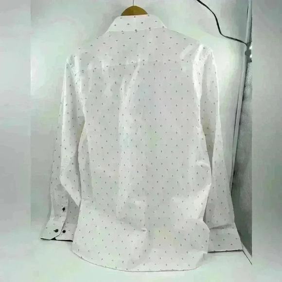 AMERICAN BREED Men's Shirt XL White Down Long Sleeve Cowboy Geometric Pattern - Picture 9 of 9